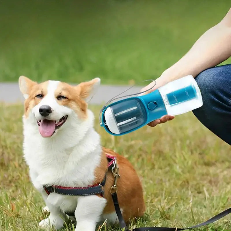 Convenient Travel Cup for Pet Hydration, Treats, and Disposal